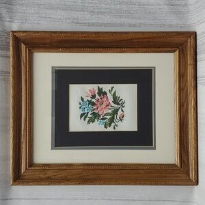 Famed Floral NeedlePoint Triple Matte with Clear Glass Cross Stitch